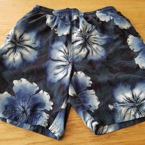 Caribbean Blues Swim Trunks Sz M 28x7 Floral